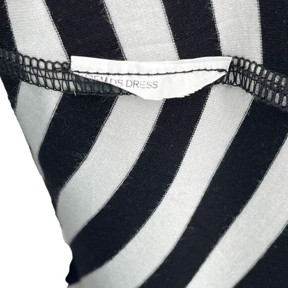 Joseph Ribkoff Sleeveless Fit & Flare Dress Stretch Soft Stripe XS Black Yellow - Picture 3 of 4